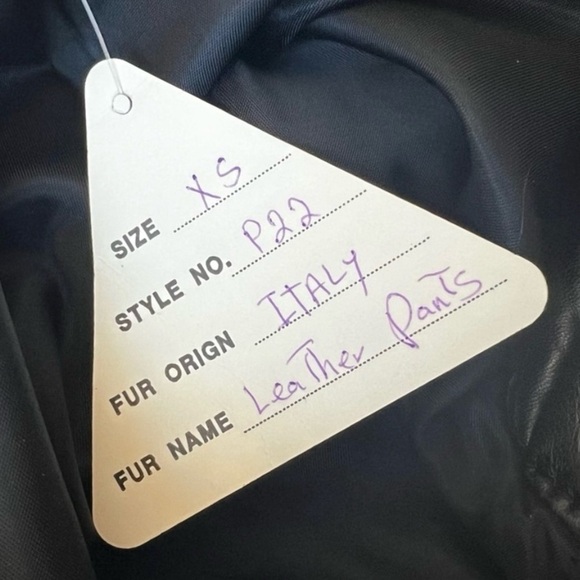 NWT Vintage Janucci Leather Pants High Waisted Made in Italy | 26” Waist - Picture 3 of 5